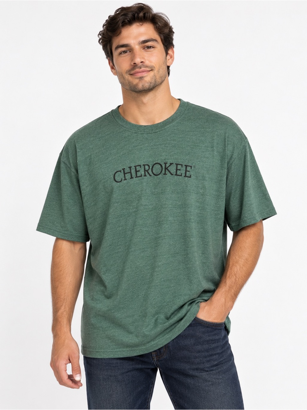 Cherokee Men’s Pine Grove Heather Green Logo Graphic T-Shirt XL NWT